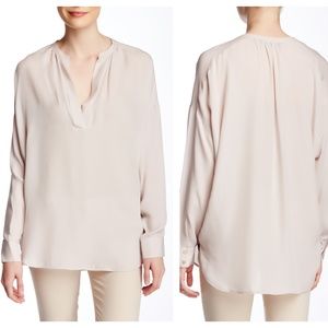 VINCE Silk Popover Blouse Blush Pink {GG46}